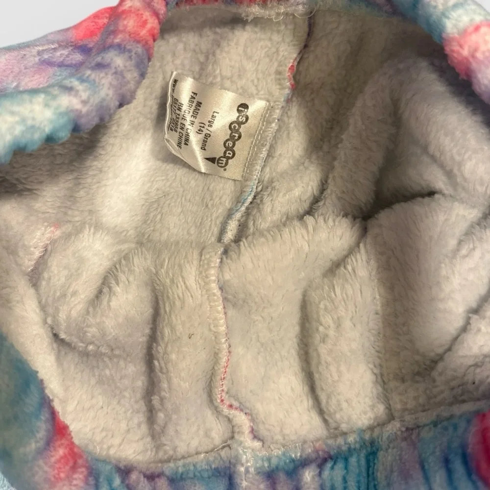 iscream Girls Plush Pink and Blue tie dye Pajama Pants